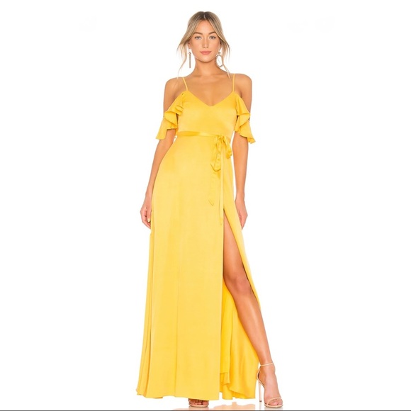 NWT Lovers + FRIENDS TAYLOR Gown in Golden Rod